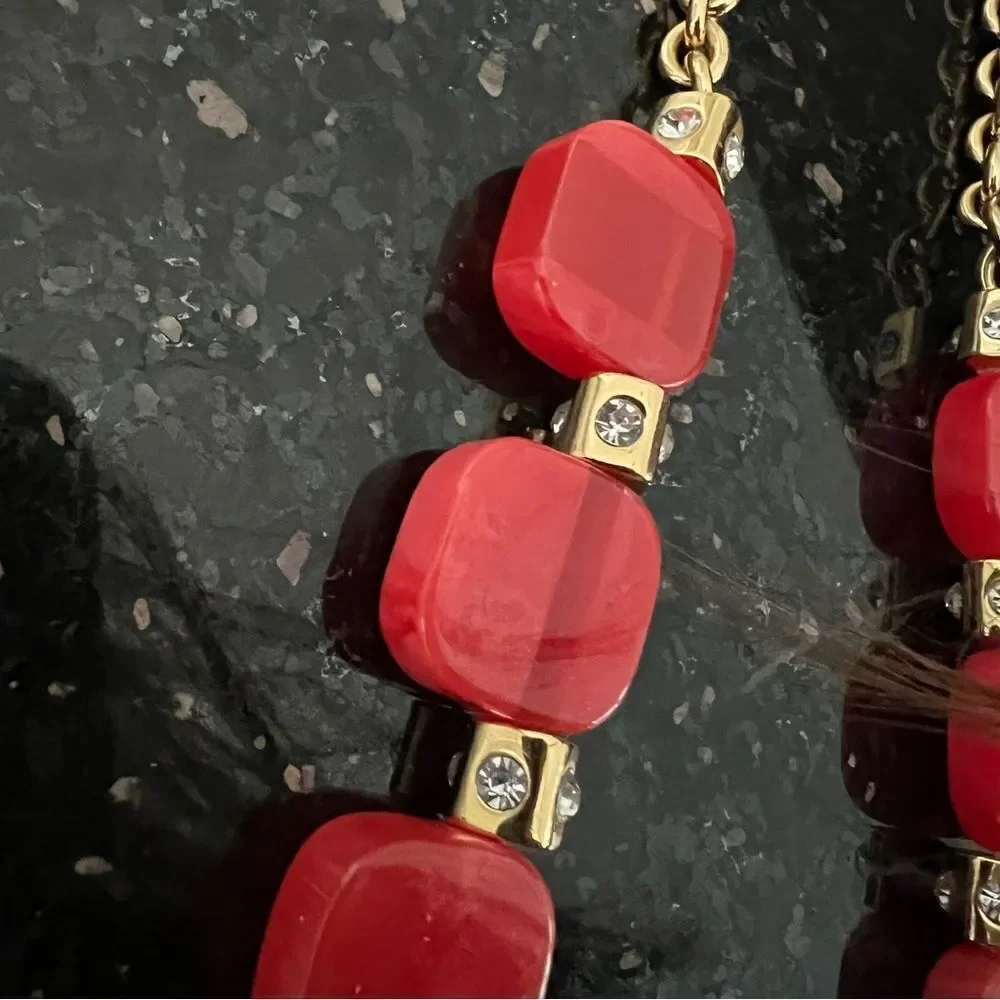 Kate Spade Colorblock Jewel Necklace on gold tone chain